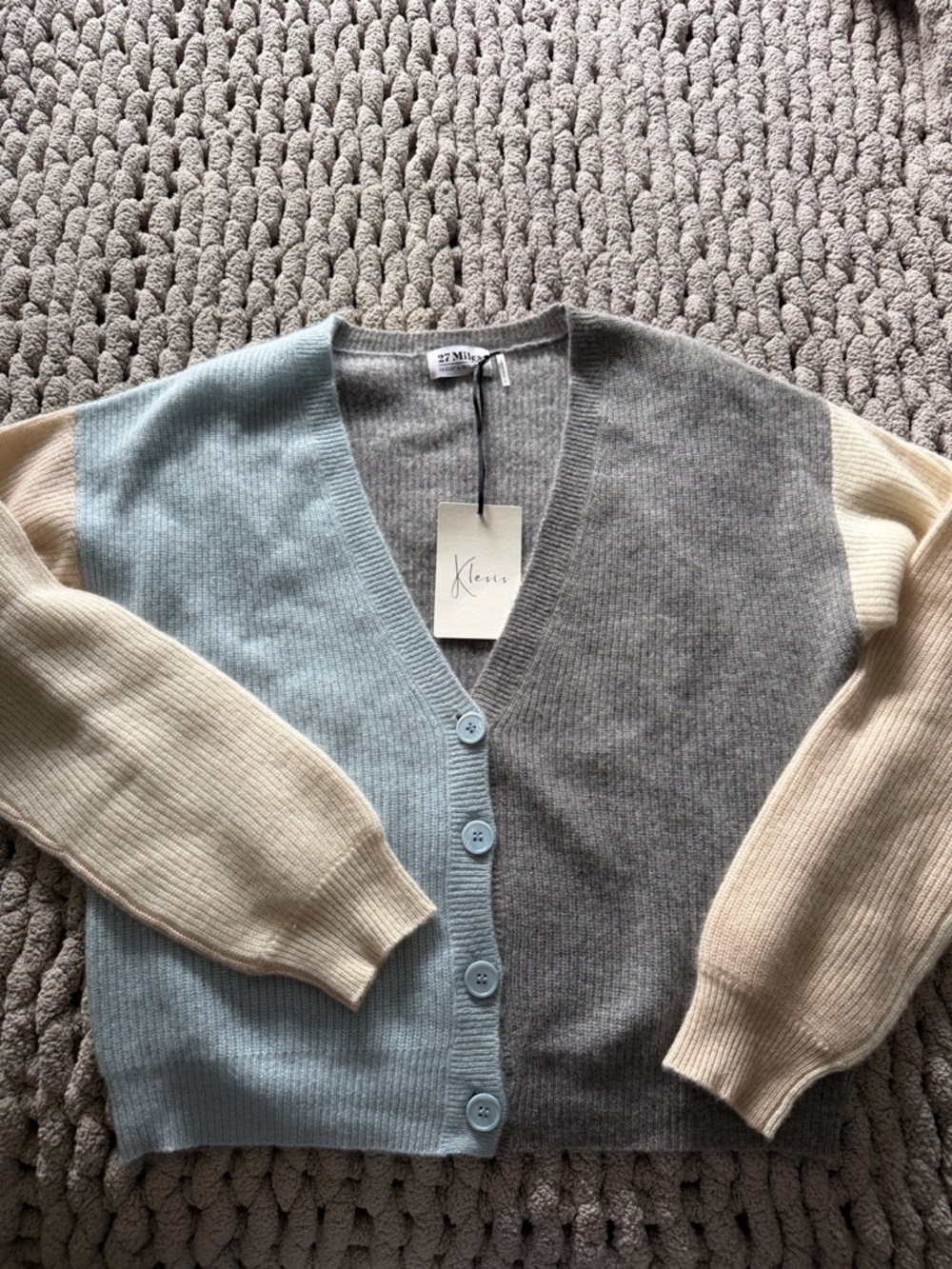 Colorblock V-Neck Button Cardigan - NWT